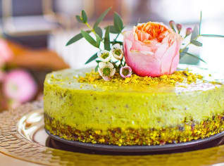 Pistáciový cheesecake Pistáciový cheesecake