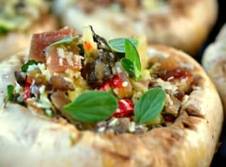 Plněné žampiony na grilu Plněné žampiony na grilu