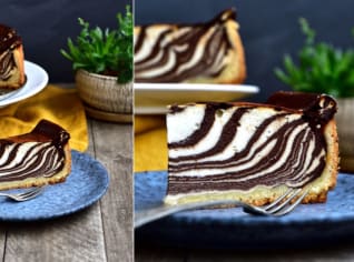 Tvarohový koláč zebra Tvarohový koláč zebra