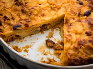 Bramborový koláč s chorizem a sýrem manchego Bramborový koláč s chorizem a sýrem manchego