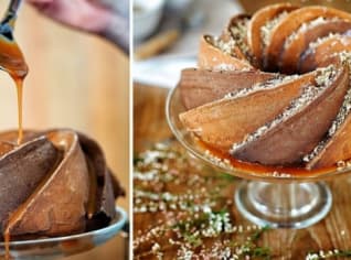 Třená bábovka se slaným karamelem Třená bábovka se slaným karamelem