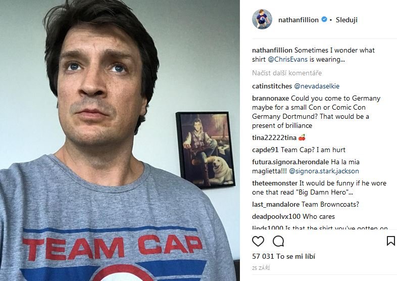 Nathan se ptá sám sebe, co asi Kapitán Amerika nosí za tričko Nathan se ptá sám sebe, co asi Kapitán Amerika nosí za tričko