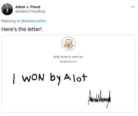 Co napsal Trump na vzkaz prezidentu Bidenovi? Co napsal Trump na vzkaz prezidentu Bidenovi?