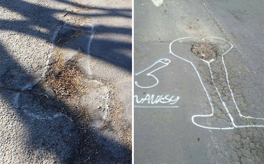 Rozčilují vás díry na silnicích? Namalujte si na ně penisy! Rozčilují vás díry na silnicích? Namalujte si na ně penisy!