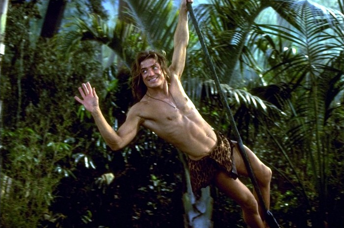 Brendan Fraser ve filmu Král džungle z roku 1997 Brendan Fraser ve filmu Král džungle z roku 1997