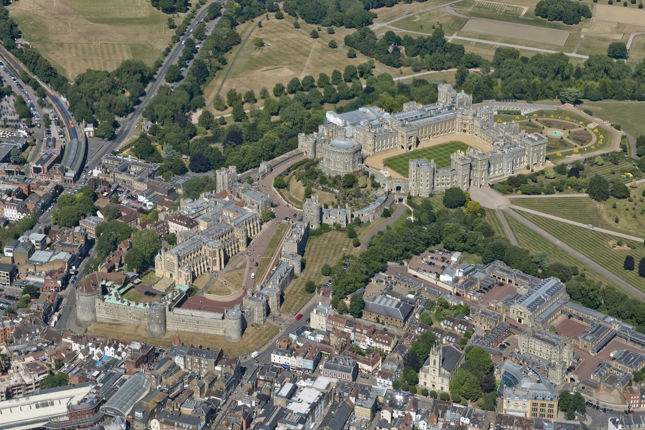 Letecký pohled na hrad Windsor Letecký pohled na hrad Windsor
