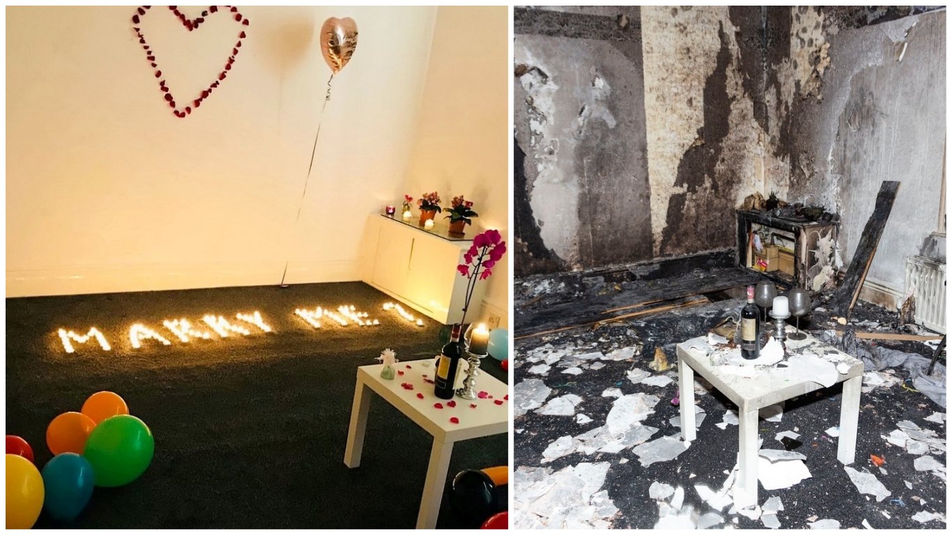 Muž zapálil při zásnubách byt. Muž zapálil při zásnubách byt.