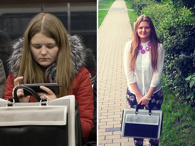 Několik týdnů fotil lidi v metru. Několik týdnů fotil lidi v metru.