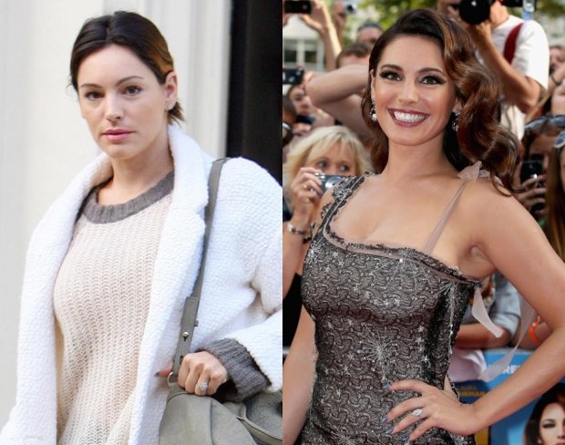 Herečka Kelly Brook nenalíčená a nalíčená Herečka Kelly Brook nenalíčená a nalíčená