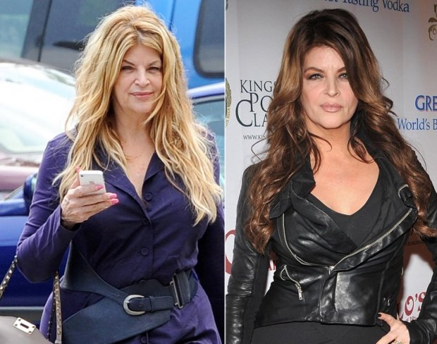 Herečka Kirstie Alley nenalíčená a nalíčená Herečka Kirstie Alley nenalíčená a nalíčená