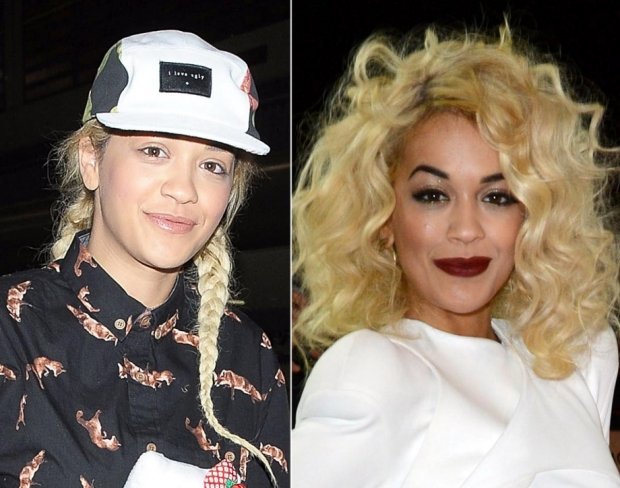 Zpěvačka Rita Ora nenalíčená a nalíčená Zpěvačka Rita Ora nenalíčená a nalíčená