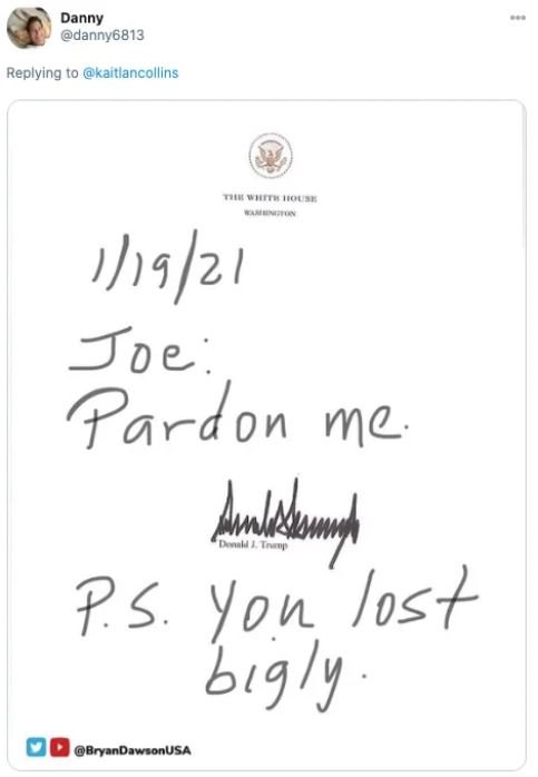 Co napsal Trump na vzkaz prezidentu Bidenovi? Co napsal Trump na vzkaz prezidentu Bidenovi?