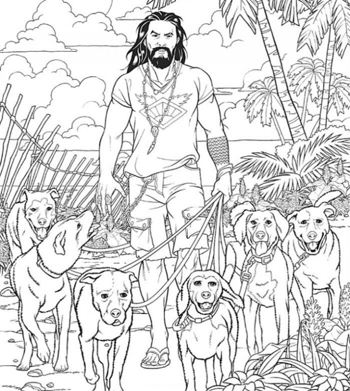 Sexy Jason Momoa venčí psy. Sexy Jason Momoa venčí psy.