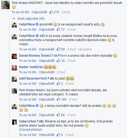 Jeho reakce na sebe nenechala dlouho čekat. Jeho reakce na sebe nenechala dlouho čekat.