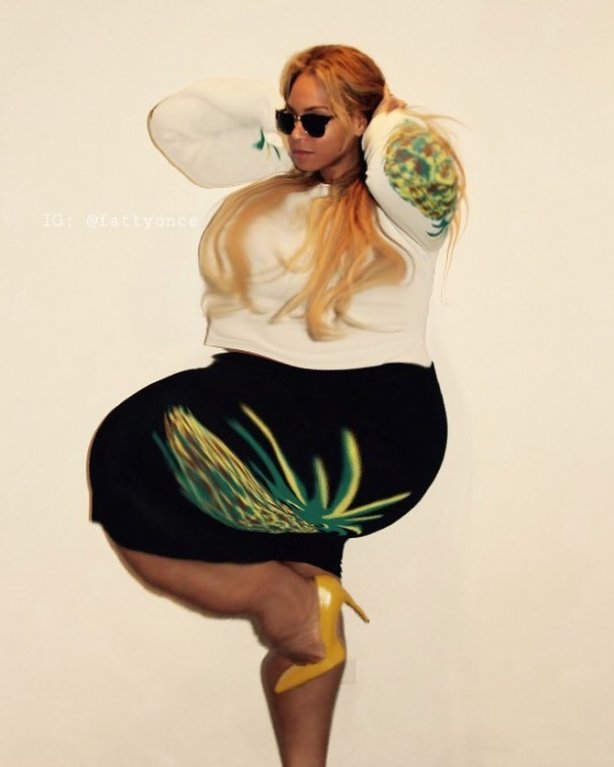 Beyoncé jako obézní machna 1 Beyoncé jako obézní machna 1