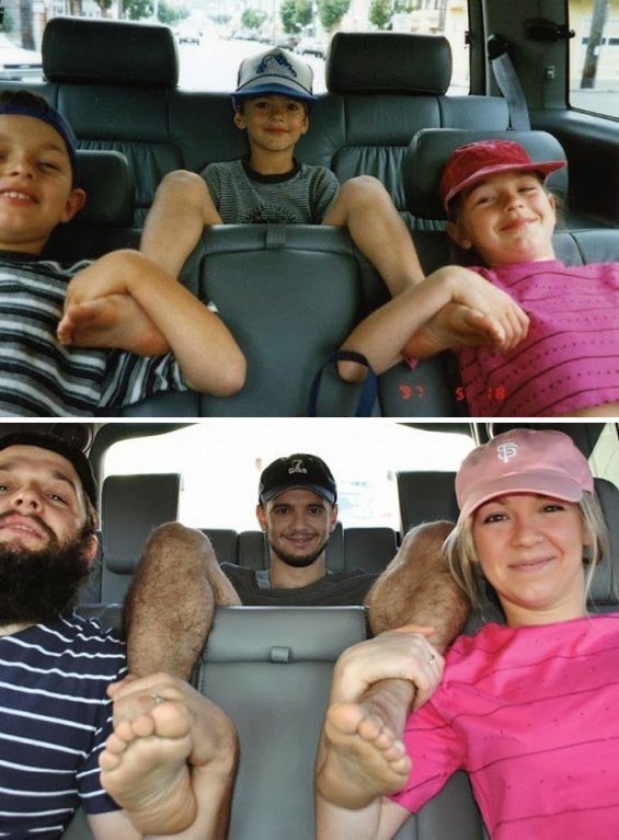 Jak šel čas... Sourozenci po letech... Chlupaté nohy a vousaté tváře...... Jak šel čas... Sourozenci po letech... Chlupaté nohy a vousaté tváře......