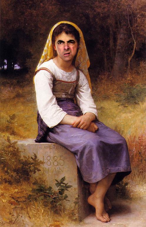 Mr. Bean digitálně zapracovaný do historických portrétů... Původně "Meditace" William Adolphe Bouguereau Mr. Bean digitálně zapracovaný do historických portrétů... Původně "Meditace" William Adolphe Bouguereau