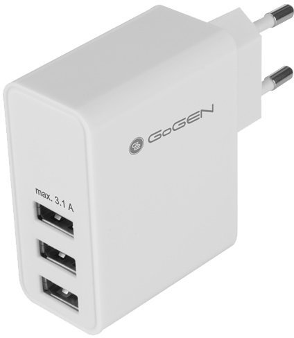 Nabíječka se třemi USB vstupy. Nabíječka se třemi USB vstupy.